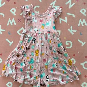 Little Sleepies Pink Birthday Girls Twirl Dress
